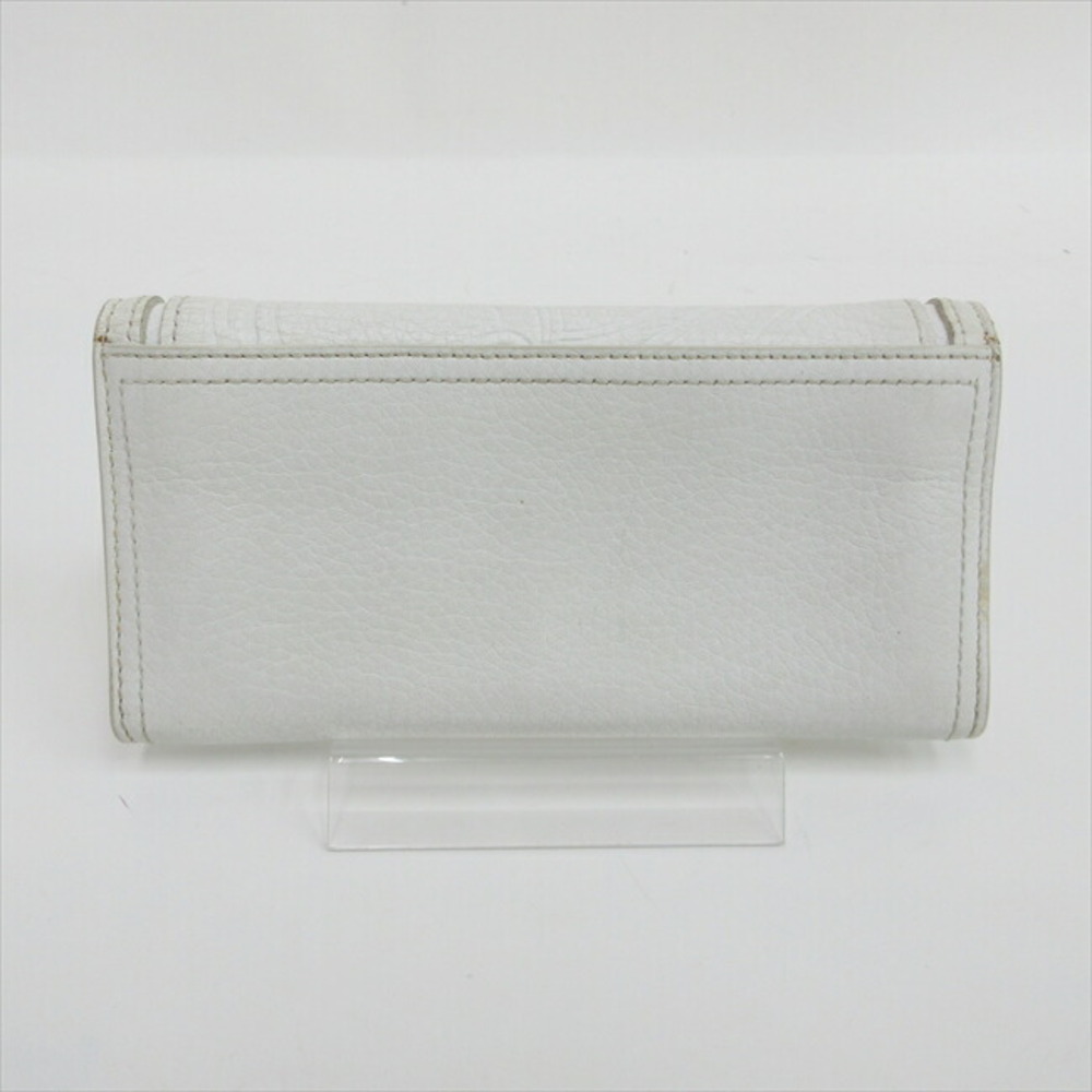 Celine Wallet Leather Long White Triomphe